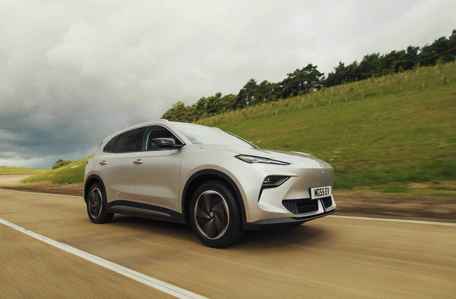 MGS5 EV on an open country road